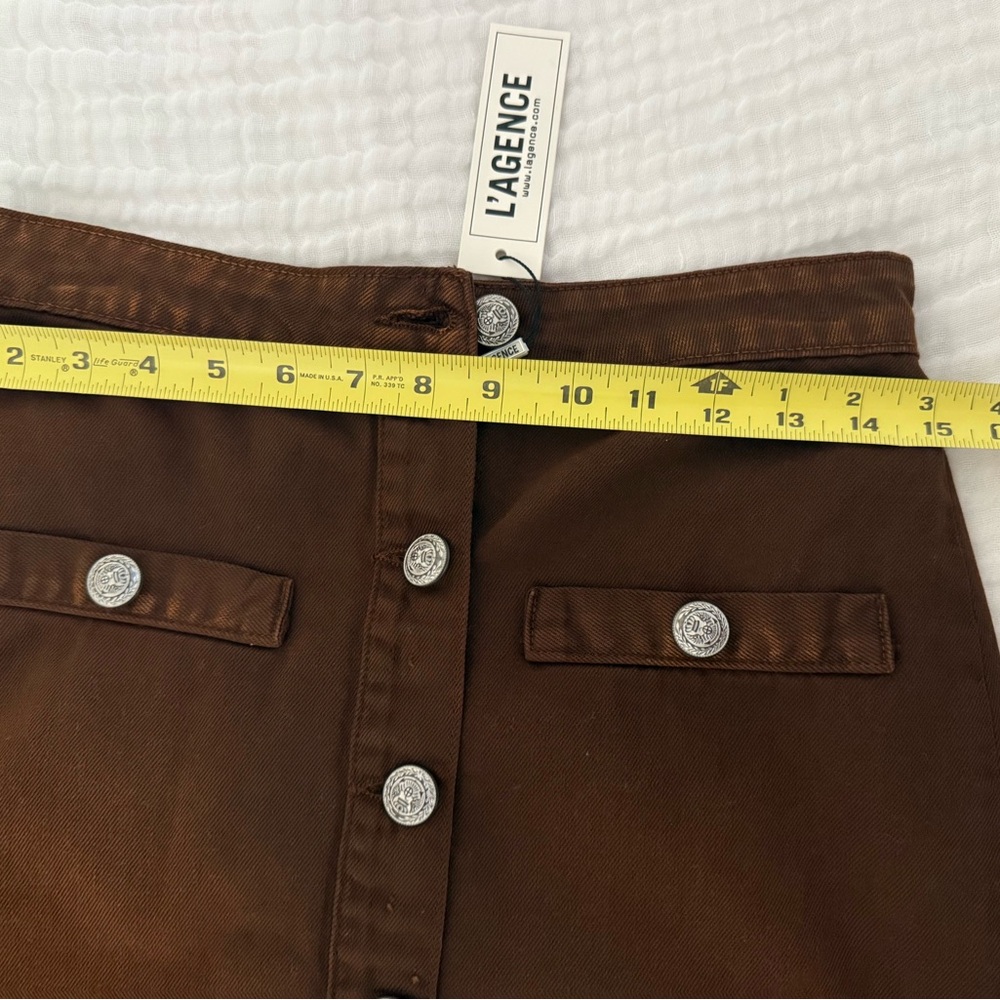 NWT L’AGENCE Kris Button Front Mini Skirt - Picture 6 of 7